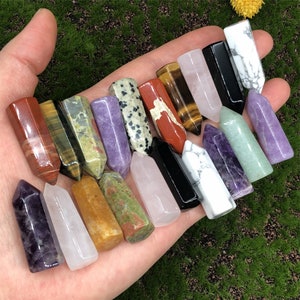 Mini Crystal Quartz Obelisk Tower: Mixed Gemstone Point (1.5 Inch)