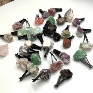 Crystal Car Air Vent Clips, Car Accessories, Car Gemstones, Natural Crystal Raw Chips Air Vent Clips,  Vent Clips, Car Accessories Gifts