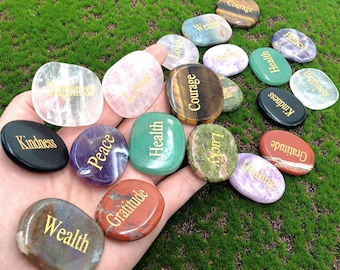 Word Stones Inspirational, Word Strength Stone,Metaphysical Healing Stones,Inspiratonal Word palm Stones, Spiritual Gifts, Pocket Stones,