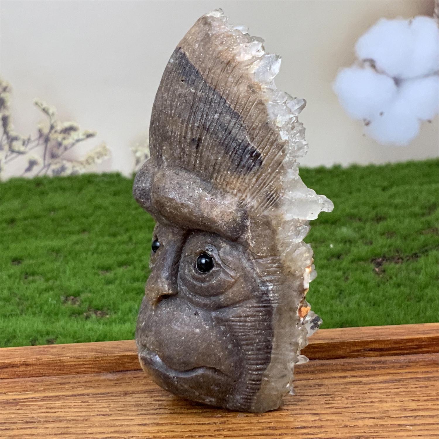 天然水晶　猿の彫刻 水晶彫刻の猿の像 - 宝石のホームデコレーション - Etsy 日本