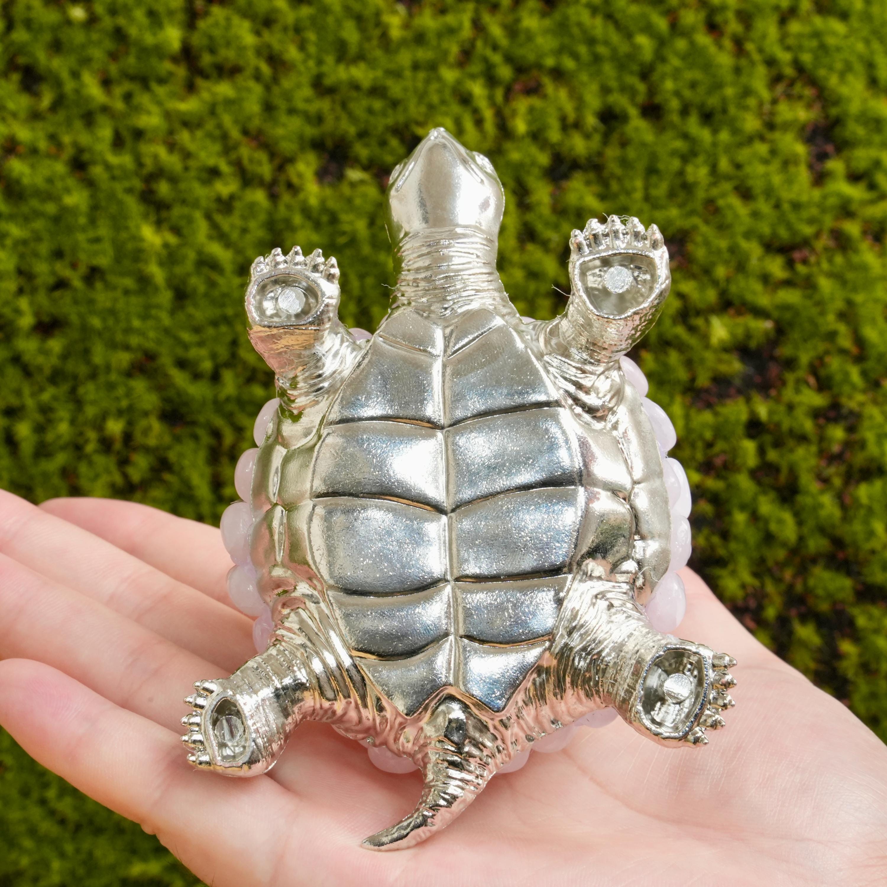 ローズクォーツ カメの置物 手作りローズクォーツの亀の置物：クリスタル動物彫刻 - Etsy 日本