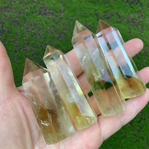 Citrine Tower Point: Natural Crystal Quartz Home Decor