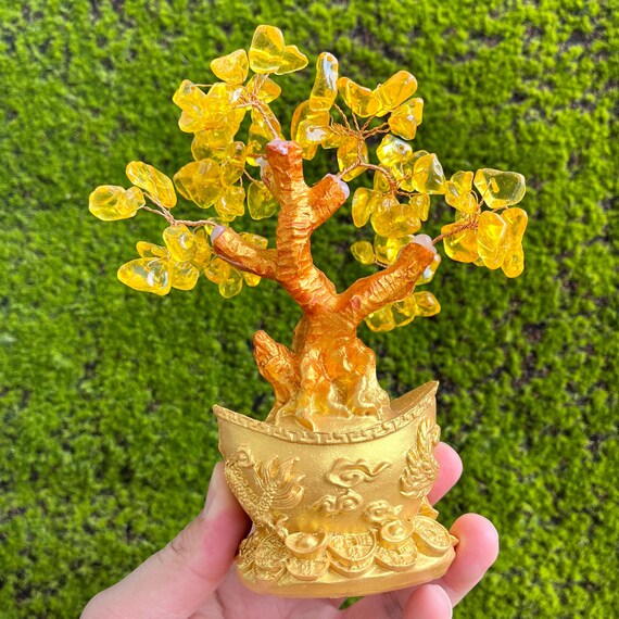 Handmade Citrine Feng Shui Money Tree – Crystal Prosperity Decor