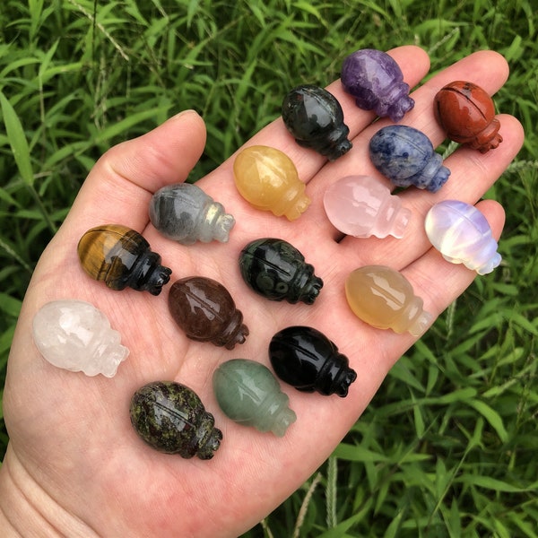 Kristall Marienkäfer Schnitzerei: Natürliche Edelstein Figur, Heilende Kristalle