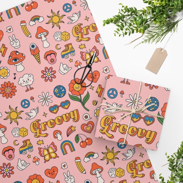 Retro Wrapping Paper Etsy