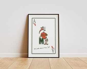 Affiche Miami Ace | Poster Ace | Poster universitaire | Décoration murale pour chambre étudiante | Affiche pour salon | Cadeau de fin d'études | Miami Hurricanes