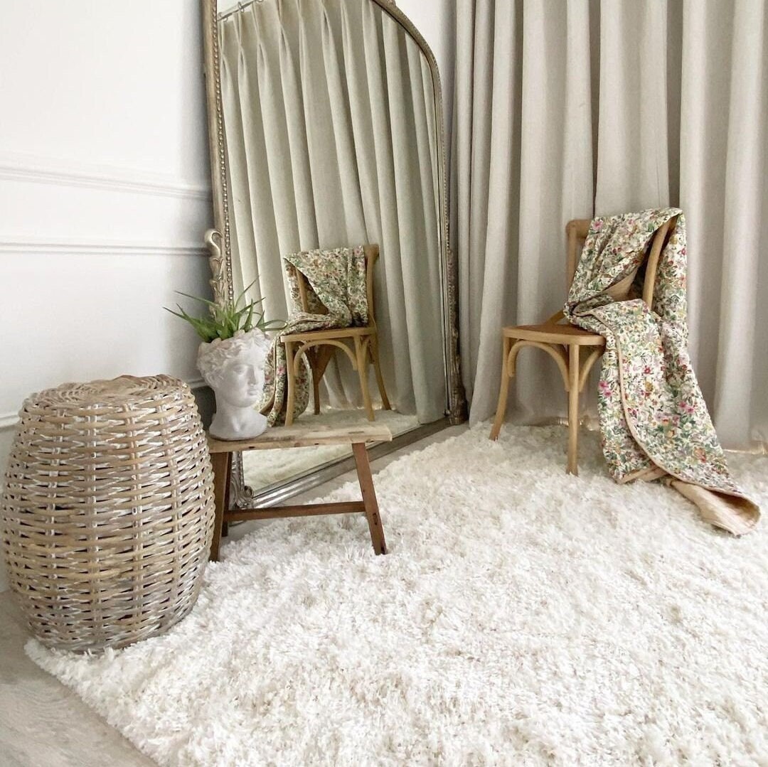 Fluffy tappeti rotondi per soggiorno tappeti bianchi per camera da letto  Nordic morbido tappetino antiscivolo pelliccia Home Decor Salon