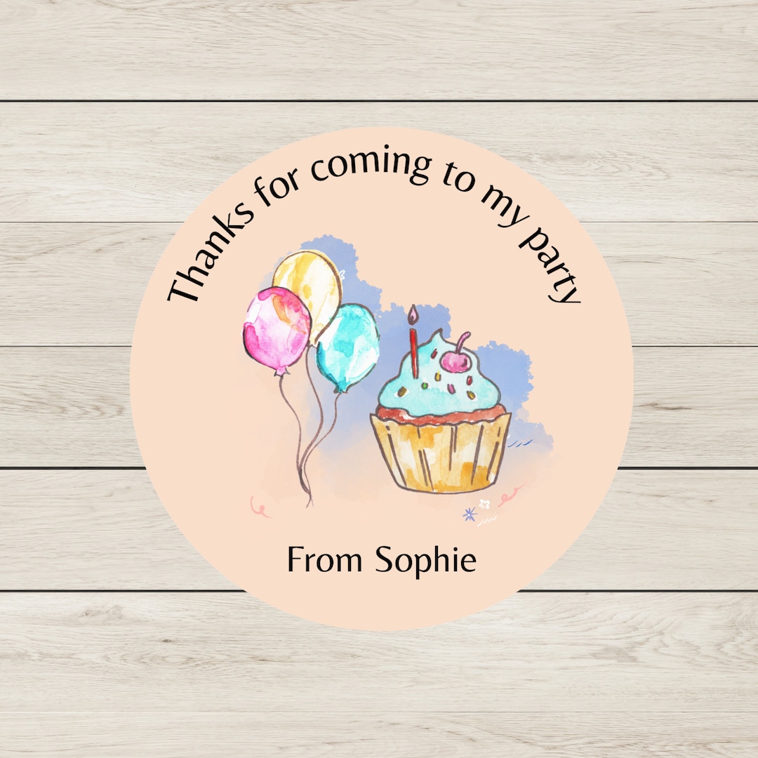24 Personalised Thank You for Coming to My Party Stickers Etsy — free download