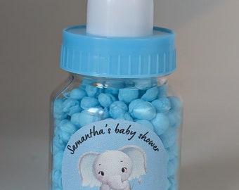 Blue baby shower favours| Blue baby bottle favours |Baby shower| Boy baby shower favours Filled baby shower favours