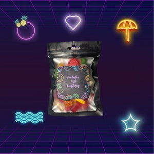 Neon party bags | | 21st birthday party bags | 18th birthday party | Party sweets| Adult party bags| Teen party bags | Tropical party bags