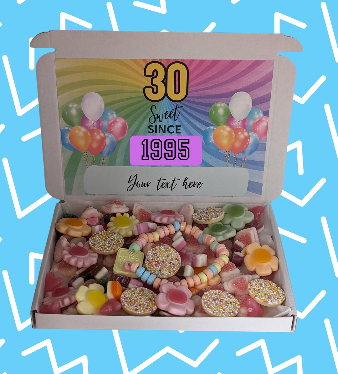 Personalised 30th Birthday Sweet Box |30 Sweet Since 1995 Sweet Box ...