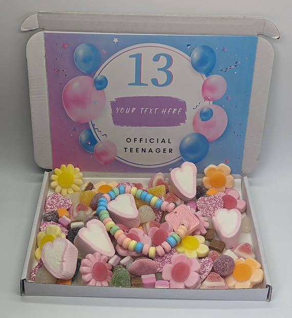 Personalised official teenager sweet box | 13th birthday sweet box |13| 13th birthday girl  | Official teenager| 13th birthday gift girl|