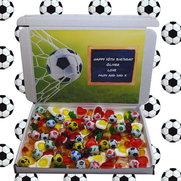 Boîte à bonbons personnalisée football|Boîte à bonbons personnalisée anniversaire garçons/filles|Boîte à bonbons football fête des pères|Cadeau football