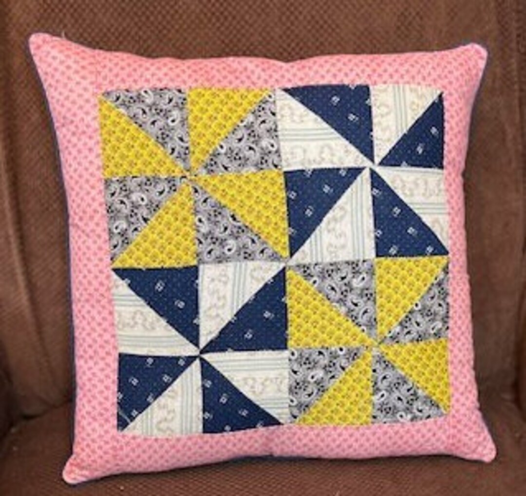 14 Vintage Quilt Square Transformed Into Pillow Etsy
