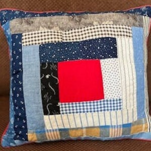 Vintage Quilt Square Upcycled into 11&quot; Quilt Pillow