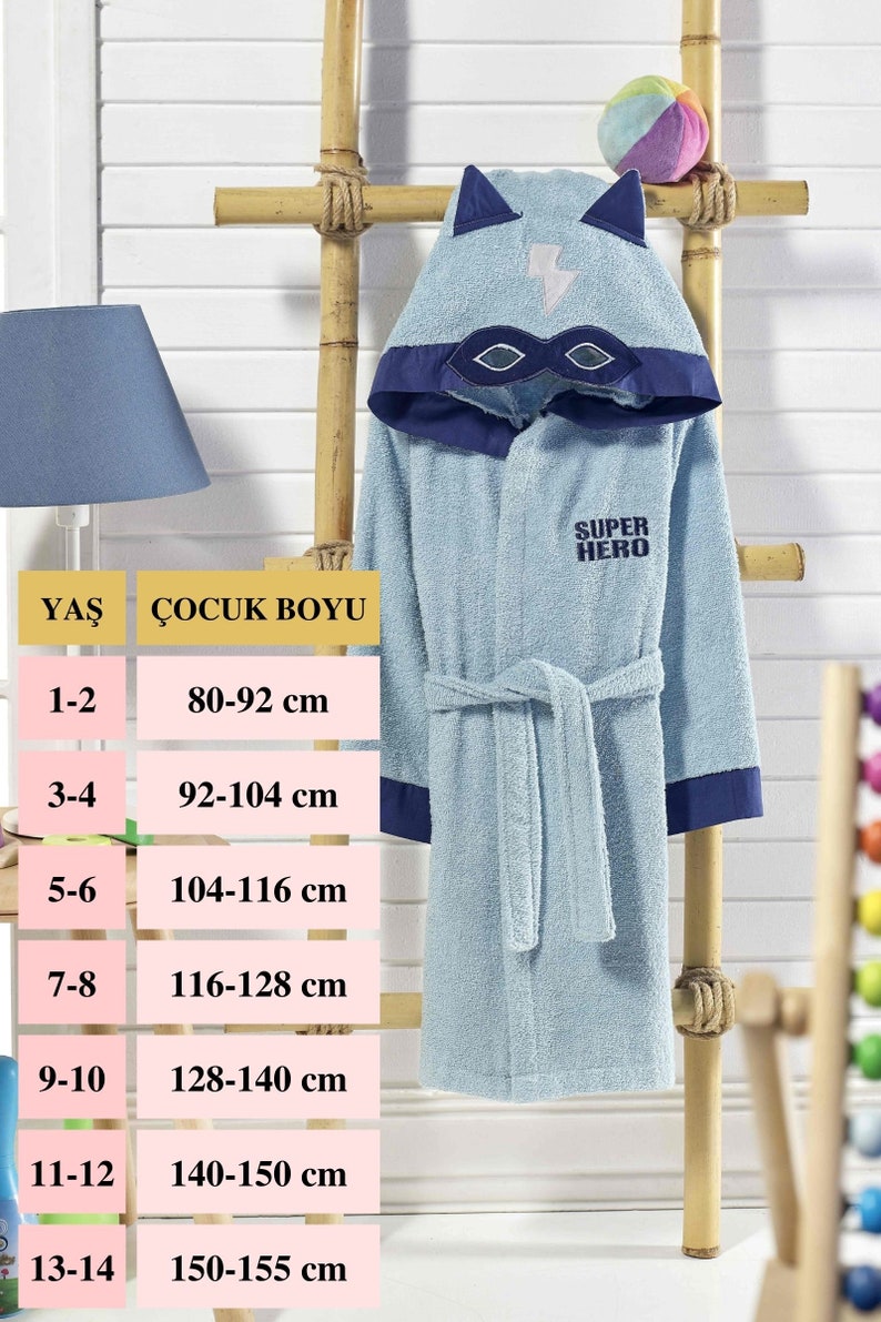 Kids Bathrobe Boys Superhero Monogrammed Personalized Flash Blue Hooded 100% Turkish Cotton Terry Cloth Bath Towel Baby Shower Gift for Kids image 7