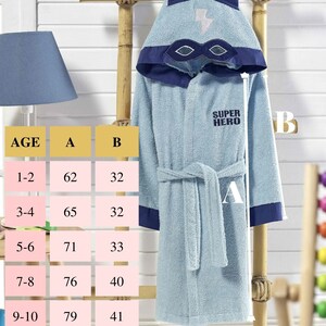 Kids Bathrobe Boys Superhero Monogrammed Personalized Flash Blue Hooded 100% Turkish Cotton Terry Cloth Bath Towel Baby Shower Gift for Kids image 6