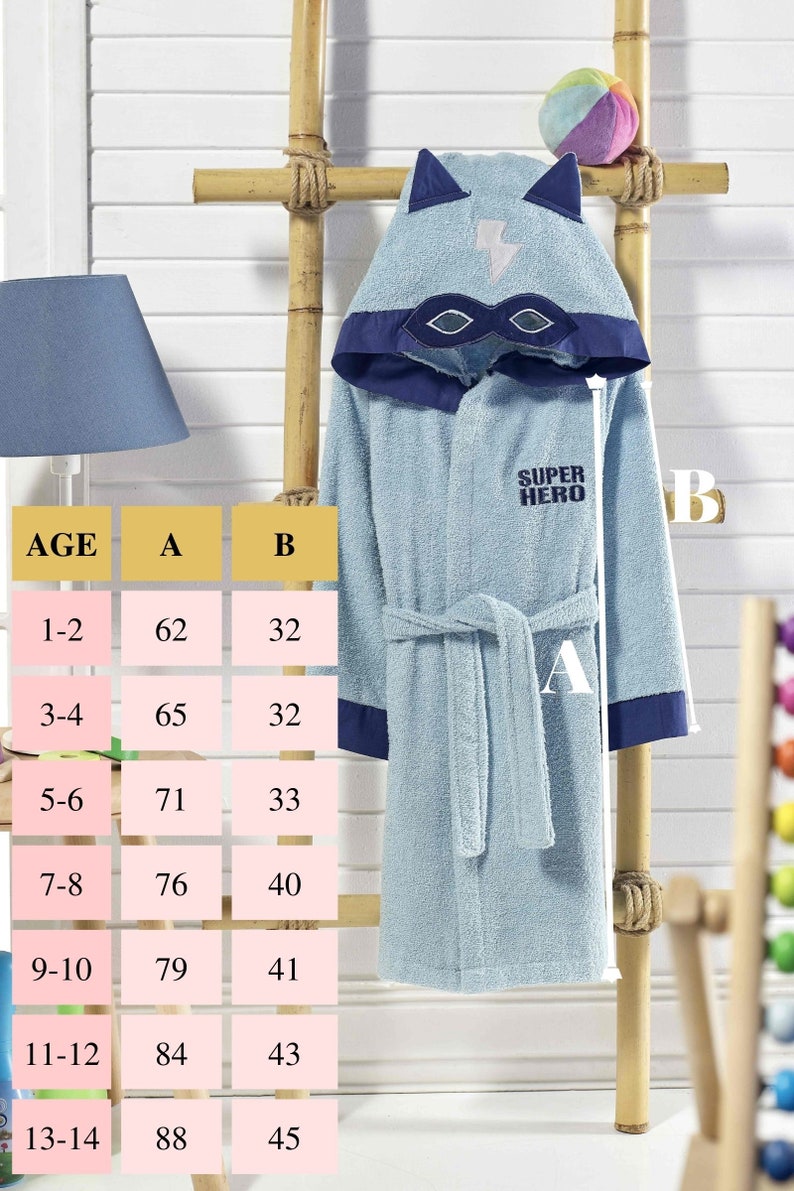 Kids Bathrobe Boys Superhero Monogrammed Personalized Flash Blue Hooded 100% Turkish Cotton Terry Cloth Bath Towel Baby Shower Gift for Kids image 6