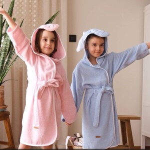 bathrobe kids turkish cotton hooded personalized elephant animal figures boy and girl play