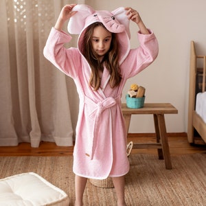 bathrobe kids turkish cotton hooded personalized elephant animal figures boy and girl play