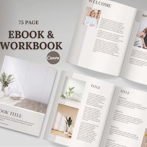75 pagina&#39;s Ebook-sjabloon Canva, werkmapsjabloon, Canva Coaching EBook-sjabloon, leadmagneet, cursusgids, kleine bedrijven, marketinghandboek