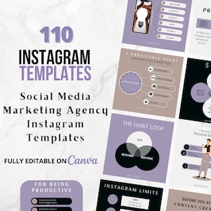 110 Social Media Posts for Digital Marketing Agency|Canva Templates|Canva Designs for Digital Marketing Agency|Digital Marketing Template