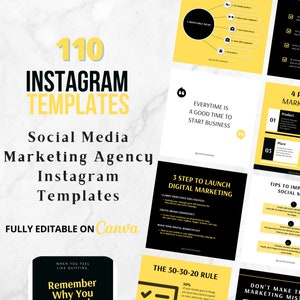 110 Social Media Posts for Digital Marketing Agency|Canva Templates|Canva Designs for Digital Marketing Agency|Digital Marketing Template