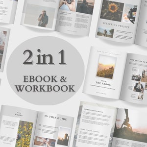 2 in 1 Coaching Template Bundle, Course Creator eBook Workbook template Canva, Ideal for coaches, bloggers, small business entrepreneurs.