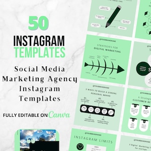 50 Social Media Posts for Digital Marketing Agency Template|Canva Templates|Canva Designs for Digital Agency|Digital Marketing Tips