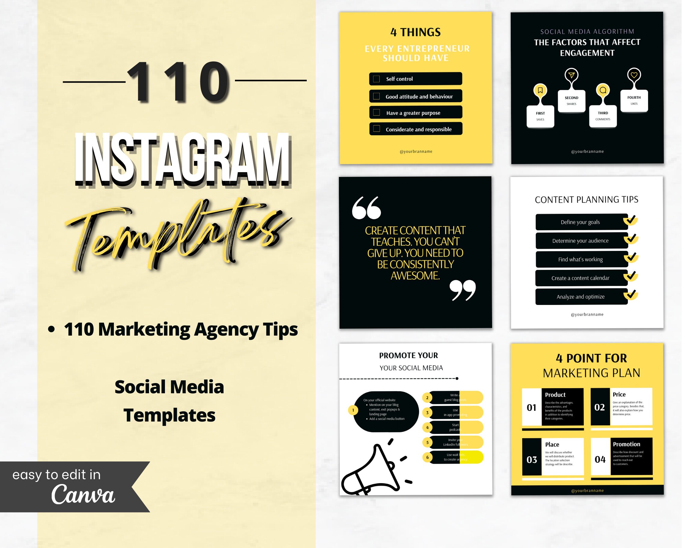 110 Social Media Posts for Digital Marketing Agency|canva Templates ...