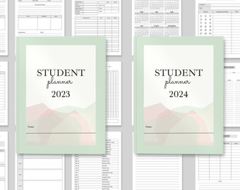 2023-2024 Student Planner Printable, Academic Planner Template, Student Exam Prep Kit, College Study Exam Journal, Study Organizer US Letter