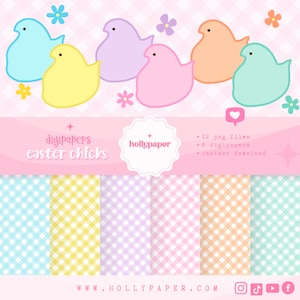 EASTER PEEPS & CHICKS, Chicks clipart, Easter digital papers, Easter Chicks clipart
