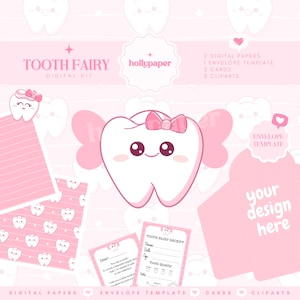 Tooth Fairy Receipt Kit, Recibo del hada de los dientes, Carta del hada de los dientes, Plantilla imprimible para el hada de los dientes
