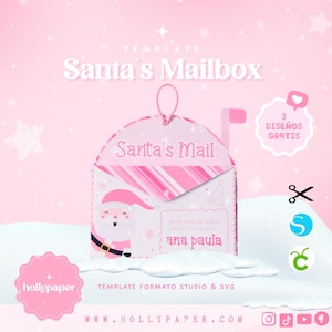Mailbox for Santa, Envelope box template for Santa Claus, Christmas Mailbox