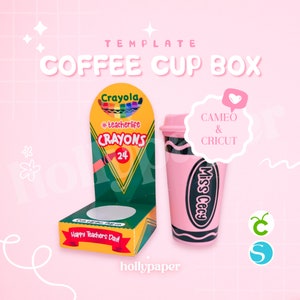 Modèle de boîte à tasse à café pour CAMEO et CRICUT