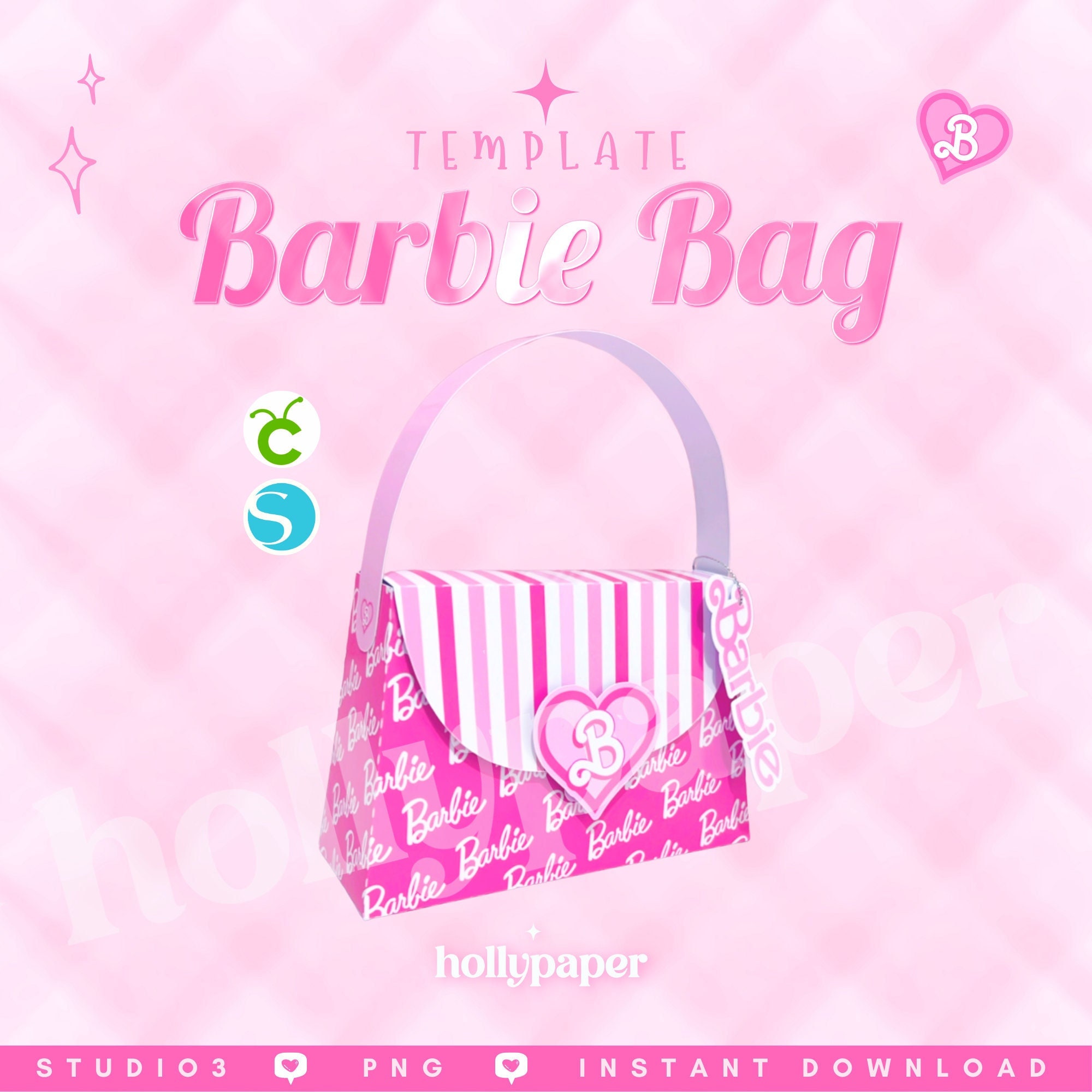 Barbie Bag Template Barbie Bag Barbie Bag Template Barbie - Etsy Singapore