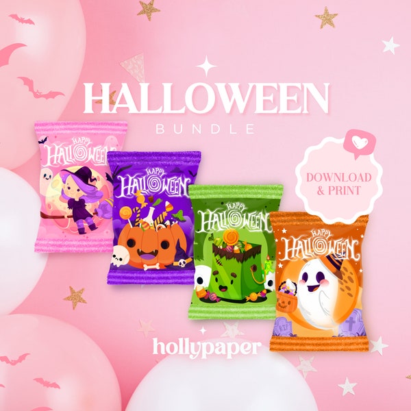 Halloween Chip Bags, Halloween Candy Bags Bundle