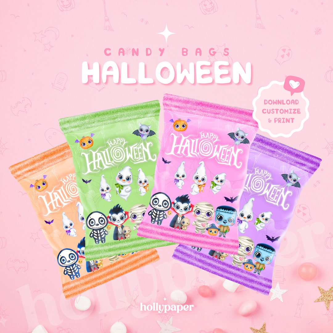 Halloween Chip Bags Halloween Candy Bags Bundle Etsy