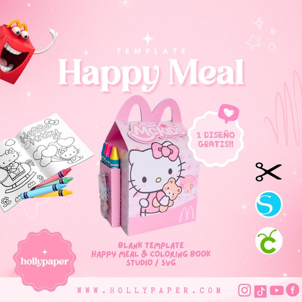 Editable Happy Meal Template, Happy Meal Template, Studio SVG happy meal