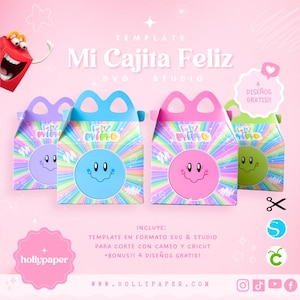 Editable Happy Meal Template, Happy Meal Template, Studio SVG happy meal, Editable Happy Meal