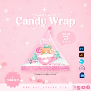 Candy Wrap Template, Pyramid Bag Template, Triangular Bag Template