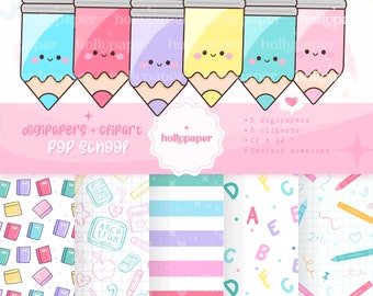 Digital papers back to school, School backgrounds, Digital papers pop school