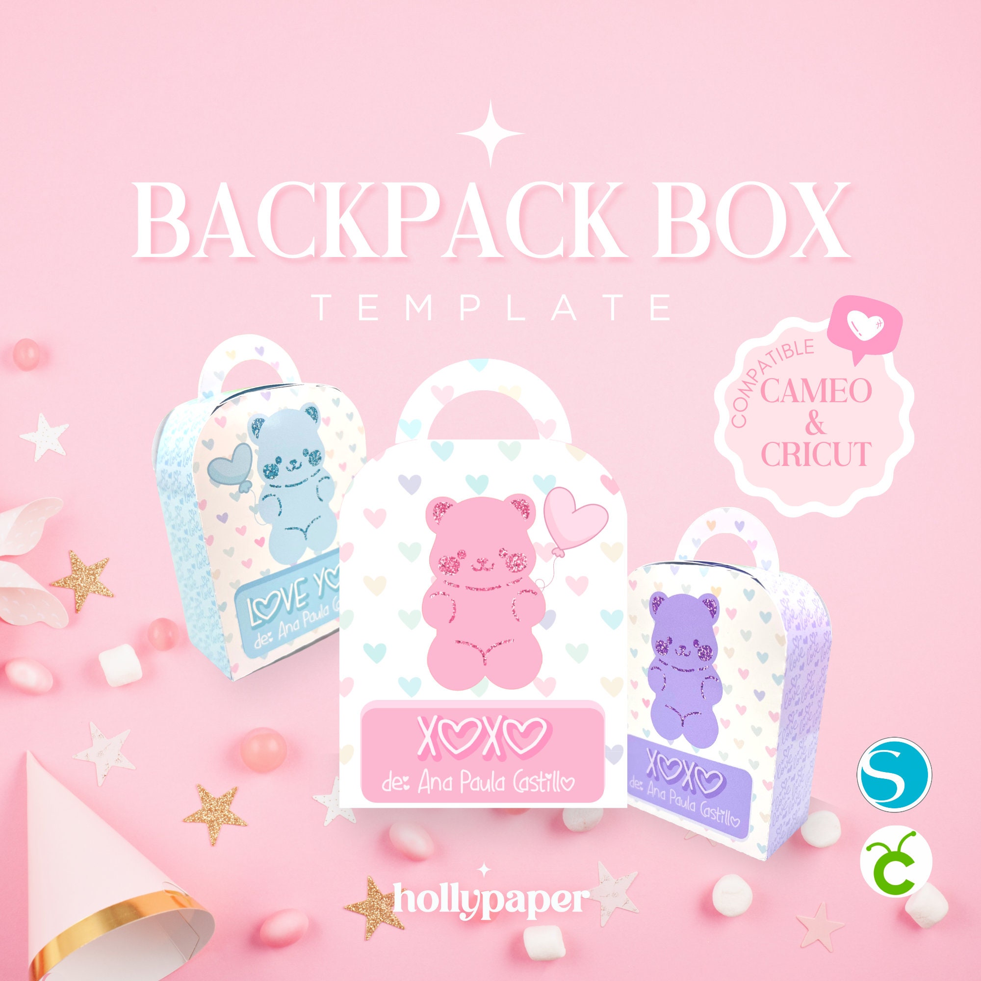 Backpack Box Template Backpack Box Template Backpack Box Etsy