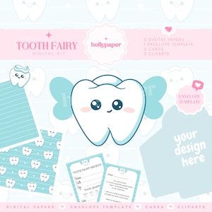 Tooth Fairy Receipt Kit, Recibo del hada de los dientes, Carta del hada de los dientes, Plantilla imprimible para el hada de los dientes