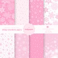 Christmas Digital Paper, Pink Christmas Digital Paper, Pink Snowflakes Paper, Pink Christmas Digital Paper, product logo