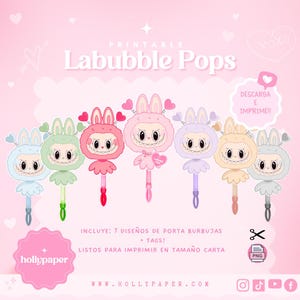 Bubble pops labubus stampabili, portabolle labubus, coperchio per bolle labubus