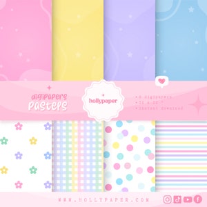 PASTELS DIGITAL PAPERS, Cute Pastel Backgrounds, Pastel Backgrounds, Digital Paper Colors Pastels