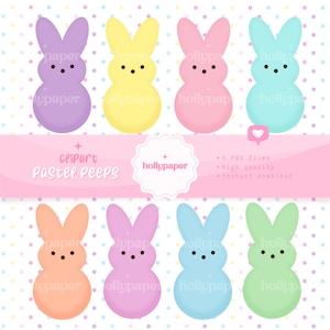 Easter bunny Peeps clipart PNG, cute easter bunnies