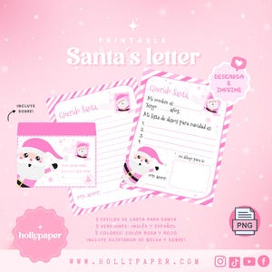 Letter to Santa Claus printable 2 VERSIONS, Letter to Santa printable boy and girl