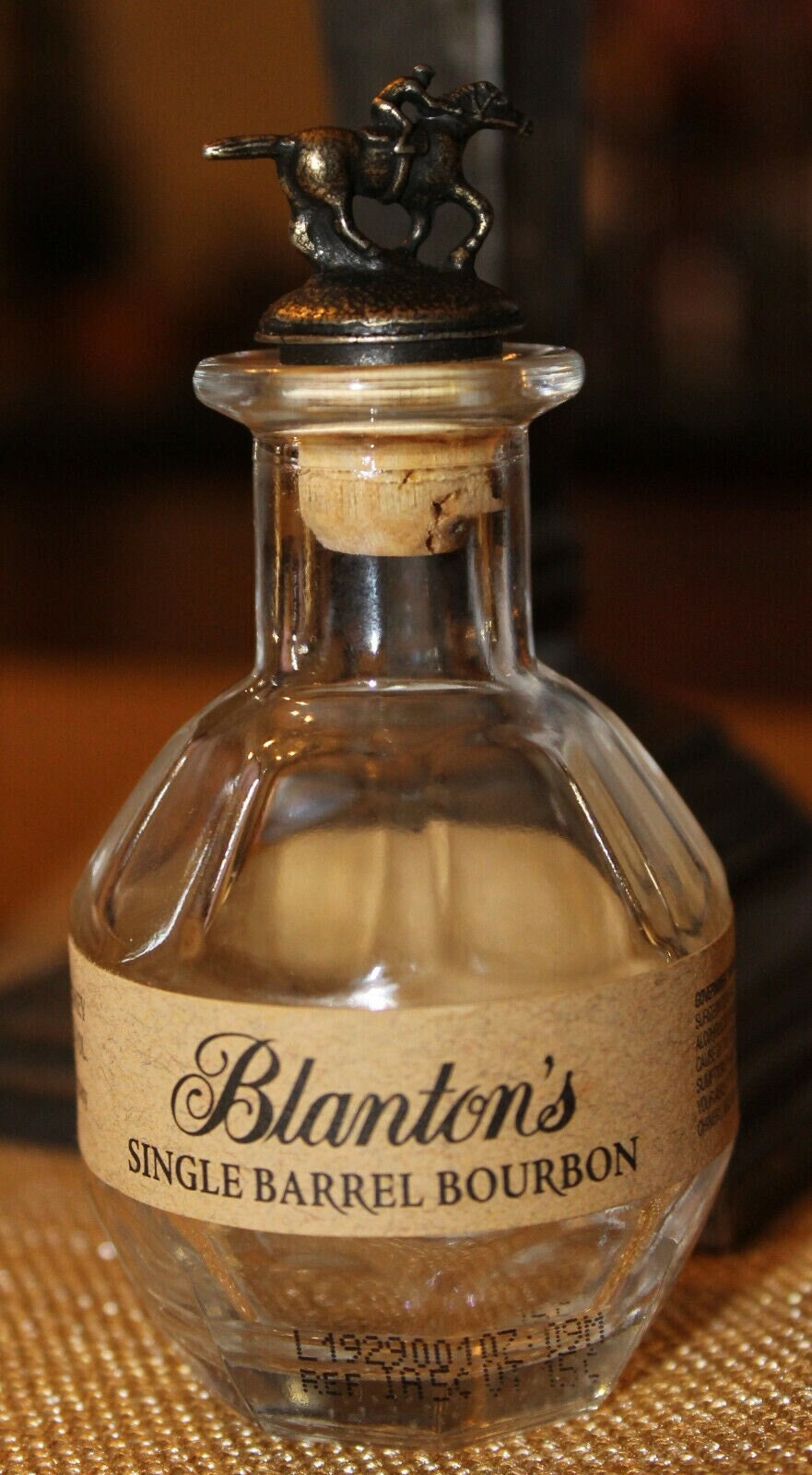 Blantons Bottle Ashtray W/ Reverse Label 